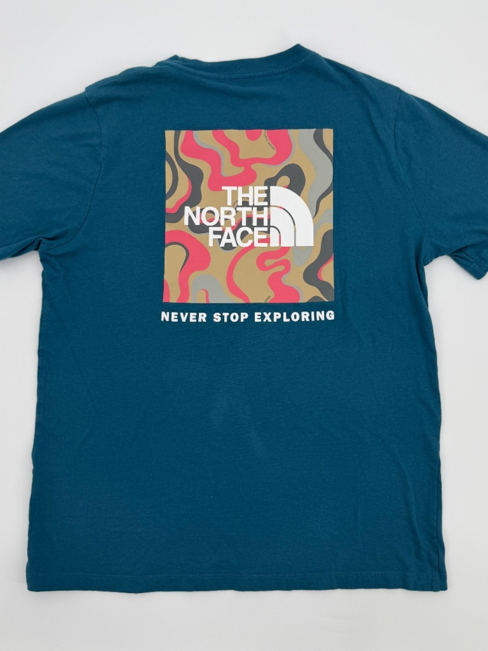 The North Face Teal Blue Graphic Gorpcore Outdoors Hiking T-Shirt Women M